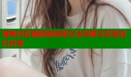 海角社区破解版使用方法详解与实用技巧分享