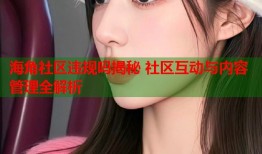 海角社区违规吗揭秘 社区互动与内容管理全解析