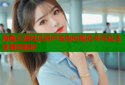 海角天涯社区用户名如何规范书写及注意事项解析