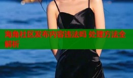 海角社区发布内容违法吗 处理方法全解析