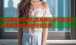 今日海角社区进口贸易新平台引领全球优质商品集散与数字化交易